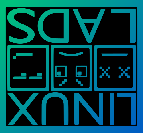 The Linux Lads logo upside down.